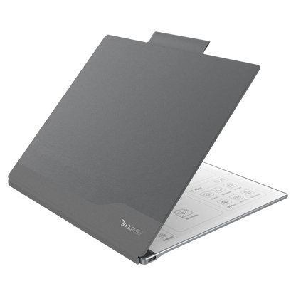 Magnetic folio case partially open on Penstar eNote tablet